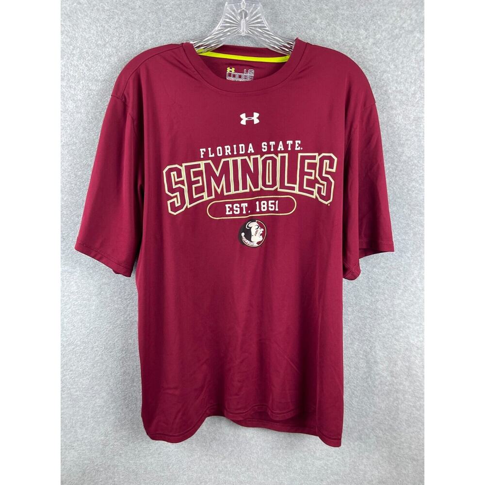 Under Armour Florida State Seminoles Shirt Men's L Red Short Sleeve Tee Catalyst